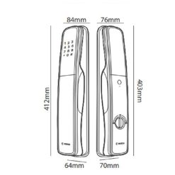 Khóa cửa điện tử Bosch EL 800AKB màu đen 4 Kích thước khóa cửa điện tử Bosch EL 800AKB màu đen