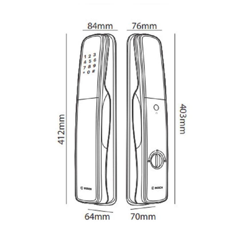 Kích thước khóa cửa điện tử Bosch EL 800AKB màu đen Kích thước khóa cửa điện tử Bosch EL 800AKB màu đen