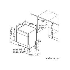 Máy rửa bát Bosch SMU4HVS31E serie 4, bán âm 6 kich thuoc lap dat may rua bat bosch smu4hvs31e