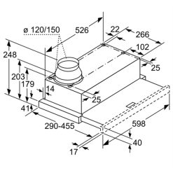Máy hút mùi Bosch DFM064W50 7 5446 kich thuoc may hut khu mui bosch dfm064w50 1