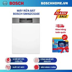 Máy rửa bát Bosch SMI6ZCS16E serie 6, bán âm