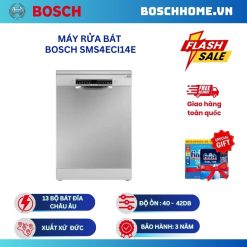 Máy rửa bát Bosch SMS4ECI14E serie 4, độc lập